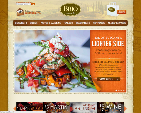 Websites for restaurants, bars and catering