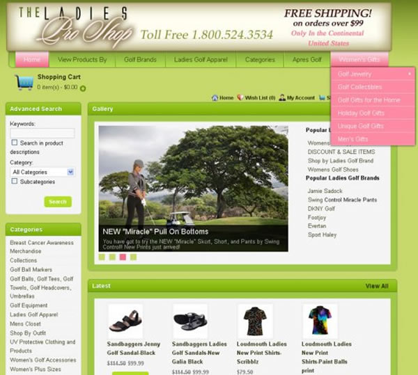 Golf Store Web Design