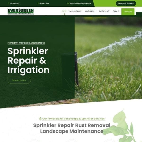 Evergreen Sprinkler and Landscape