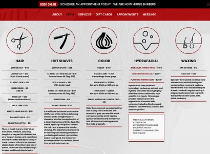 Mens Facial and Hair Spa Web Design Mens Facial and Hair Spa Web Design